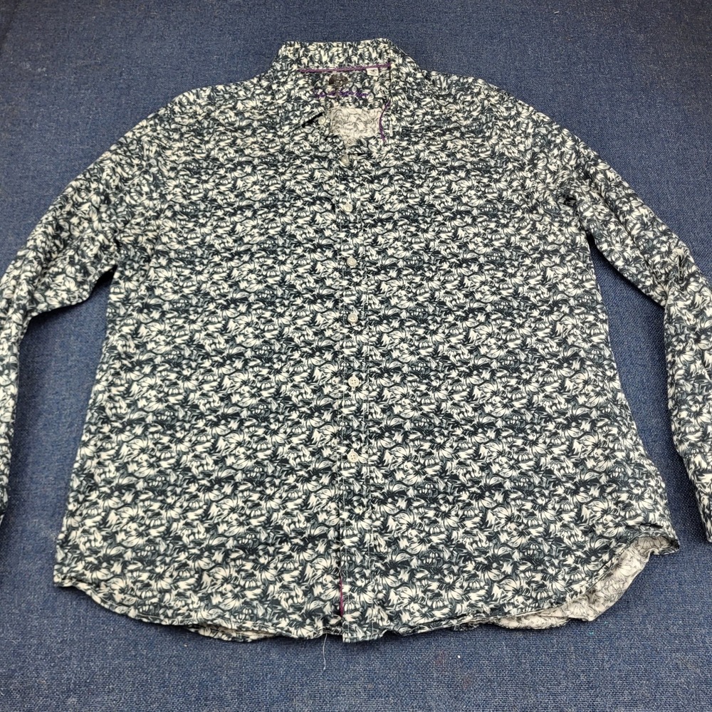 Robert Graham Mens XL Classic Fit Floral Abstract Print Cotton Button Down Shirt